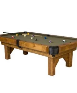 Viking Industries Viking Log 7' Barnwood Timber Lodge Pool Table BILLIARDS