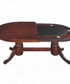 POKER TABLES RAM Game Room 84" Texas Hold'em Game Poker Table With Dining Top - English Tudor