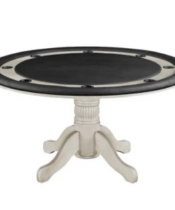 POKER TABLES RAM Game Room 60" 2 In 1 Game Poker Table - Antique White