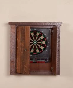 Viking Industries Viking Log Barnwood Dartboard Cabinet 7 Viking Industries Viking Log Barnwood Dartboard Cabinet