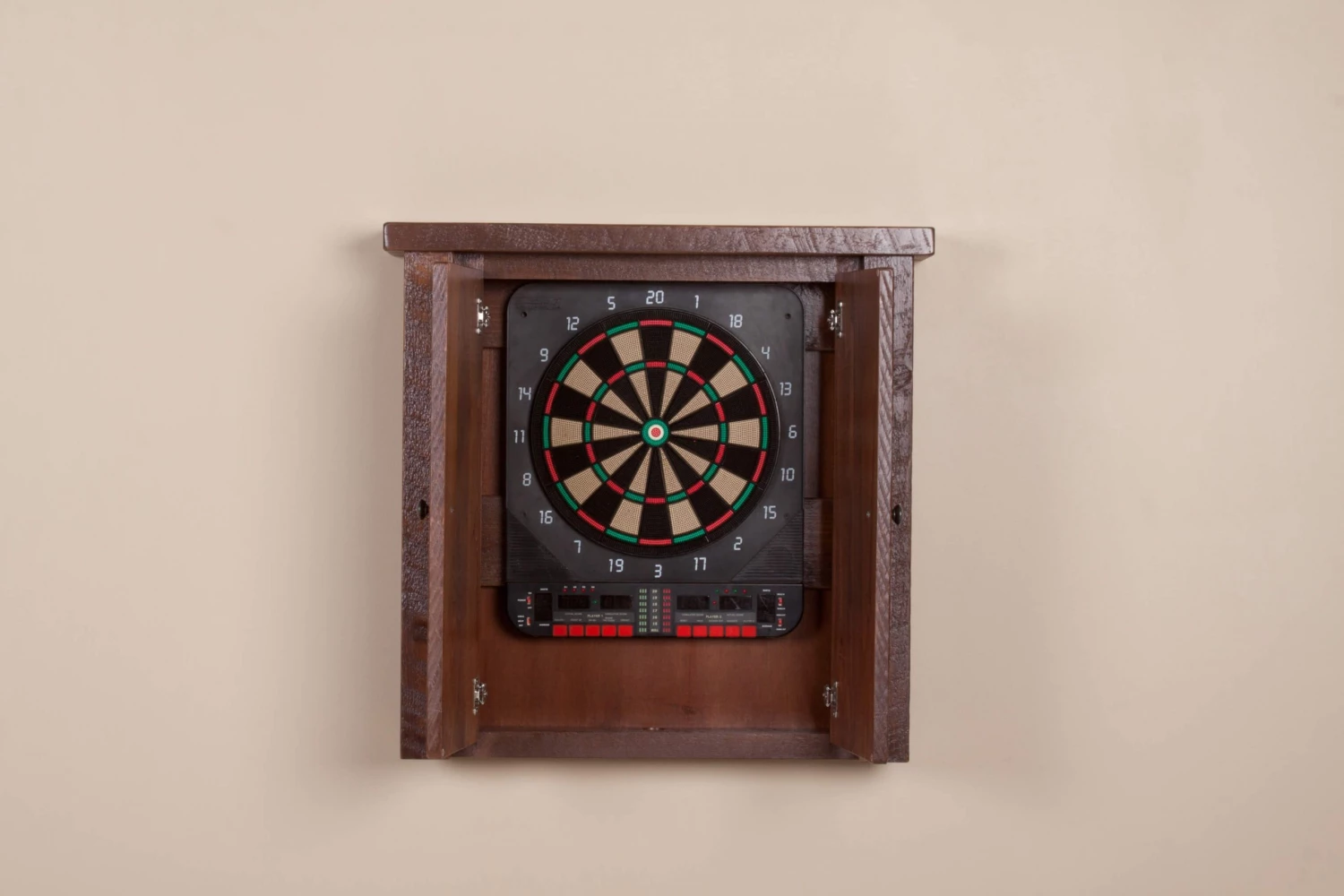 Viking Industries Viking Log Barnwood Dartboard Cabinet 4 Viking Industries Viking Log Barnwood Dartboard Cabinet