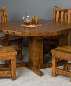 Viking Industries POKER TABLES Viking Log Barnwood Poker Table