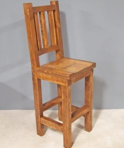 Viking Industries CHAIRS Viking Log Barnwood Pub Chair Saddle Seat