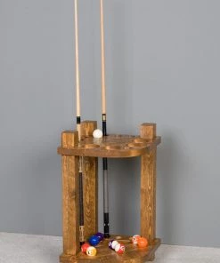 Viking Industries CUE RACKS Viking Log Barnwood Corner Cue Rack