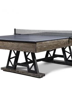 BILLIARDS Iron Smyth Don 8' Slate Pool Table In Brown Wash 20 BILLIARDS Iron Smyth Don 8' Slate Pool Table In Brown Wash