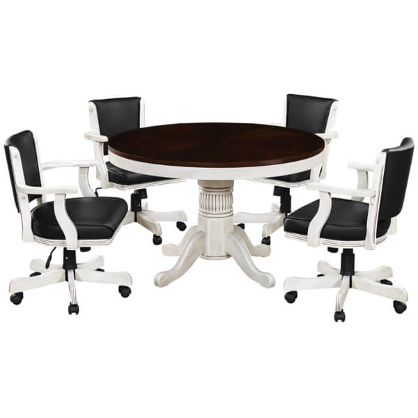 RAM Game Room 48" Game Poker Table - Antique White POKER TABLES 7 RAM Game Room 48" Game Poker Table - Antique White POKER TABLES