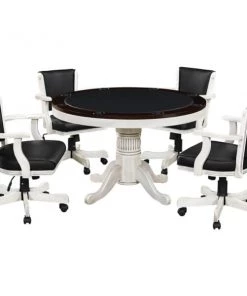 RAM Game Room 48" Game Poker Table - Antique White POKER TABLES 13 RAM Game Room 48