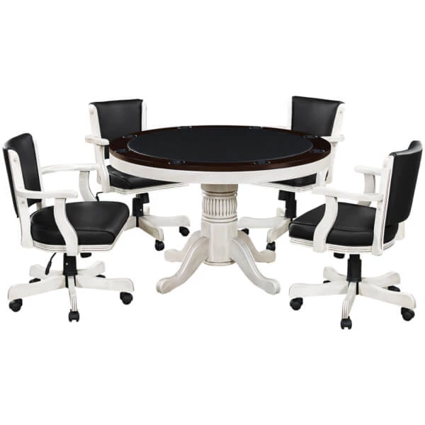 RAM Game Room 48" Game Poker Table - Antique White POKER TABLES 8 RAM Game Room 48" Game Poker Table - Antique White POKER TABLES