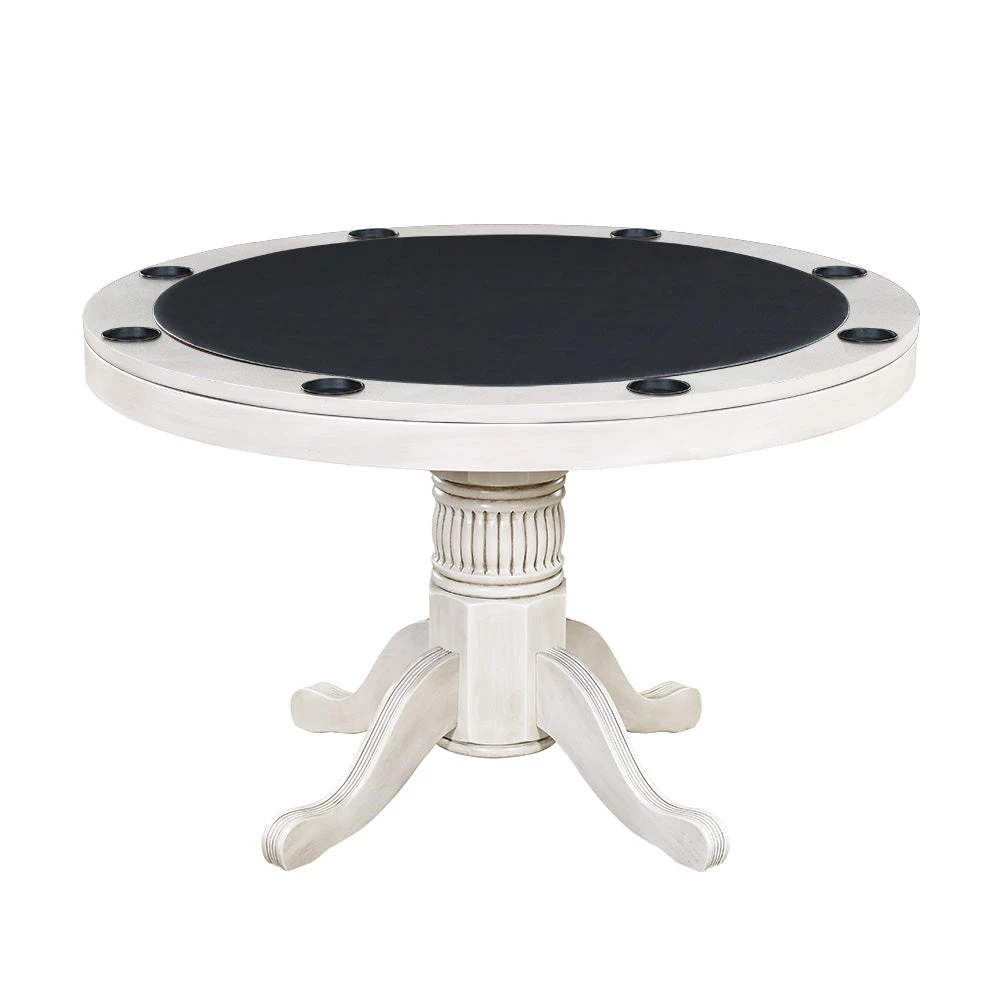 RAM Game Room 48" Game Poker Table - Antique White POKER TABLES 4 RAM Game Room 48" Game Poker Table - Antique White POKER TABLES