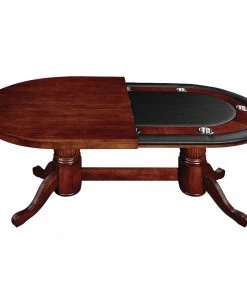 POKER TABLES RAM Game Room 84" Texas Hold'em Game Poker Table With Dining Top - English Tudor