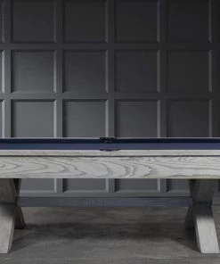 Iron Smyth Crossbones 8’ Slate Pool Table In Whitewash