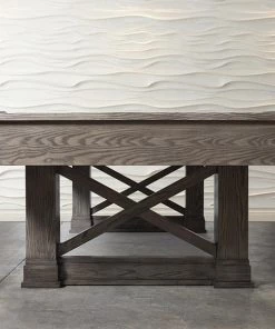 BILLIARDS Iron Smyth Farmhouse 8’ Slate Pool Table In Charcoal