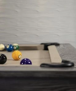 BILLIARDS Iron Smyth Farmhouse 8’ Slate Pool Table In Charcoal