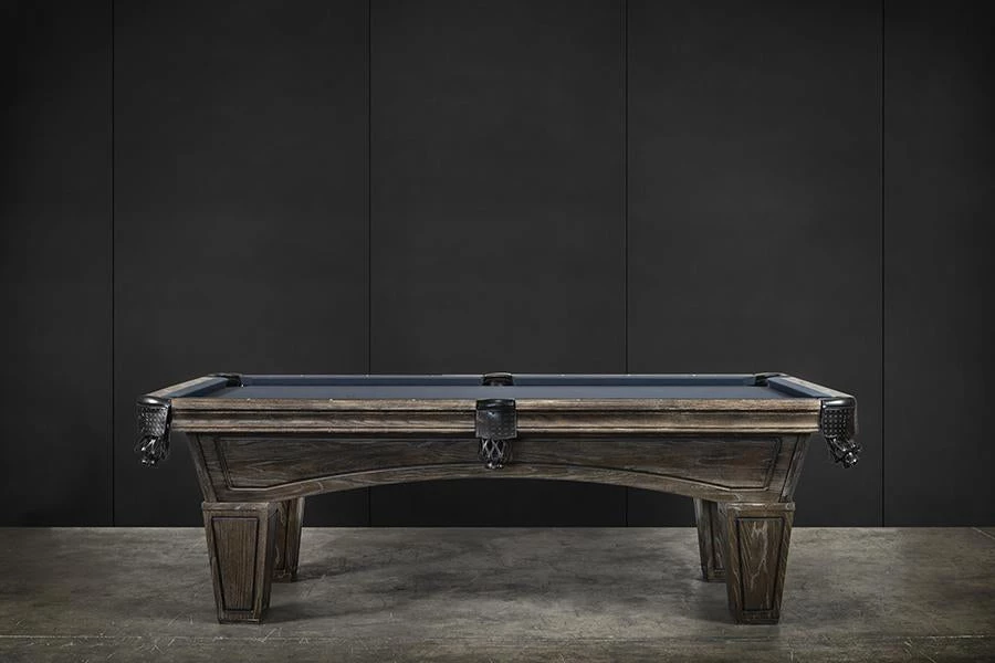 BILLIARDS Iron Smyth Don 8' Slate Pool Table In Brown Wash 4 BILLIARDS Iron Smyth Don 8' Slate Pool Table In Brown Wash