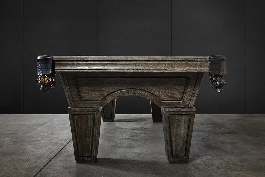 BILLIARDS Iron Smyth Don 8' Slate Pool Table In Brown Wash 5 BILLIARDS Iron Smyth Don 8' Slate Pool Table In Brown Wash