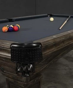 BILLIARDS Iron Smyth Don 8' Slate Pool Table In Brown Wash 15 BILLIARDS Iron Smyth Don 8' Slate Pool Table In Brown Wash