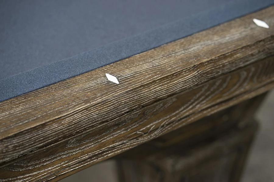 BILLIARDS Iron Smyth Don 8' Slate Pool Table In Brown Wash 7 BILLIARDS Iron Smyth Don 8' Slate Pool Table In Brown Wash