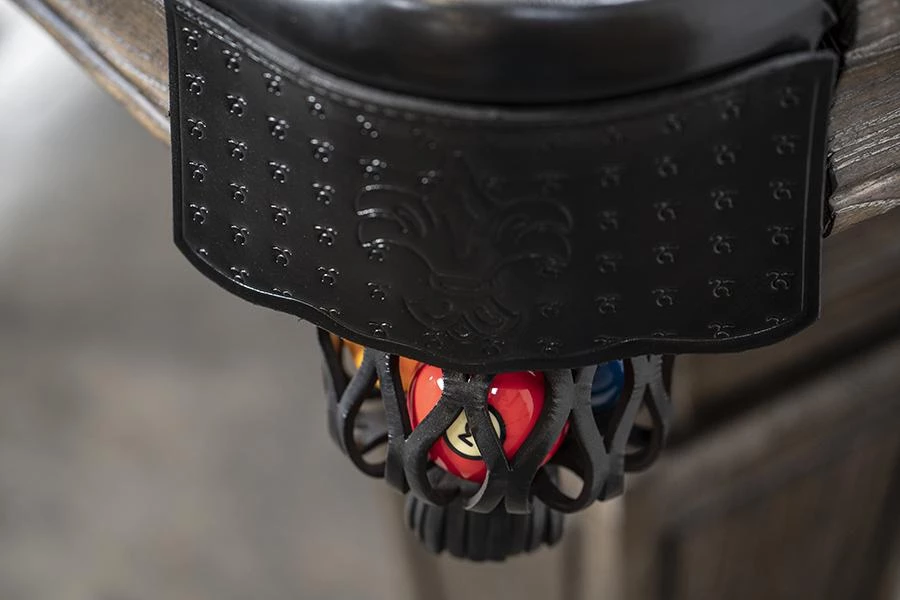 BILLIARDS Iron Smyth Don 8' Slate Pool Table In Brown Wash 8 BILLIARDS Iron Smyth Don 8' Slate Pool Table In Brown Wash