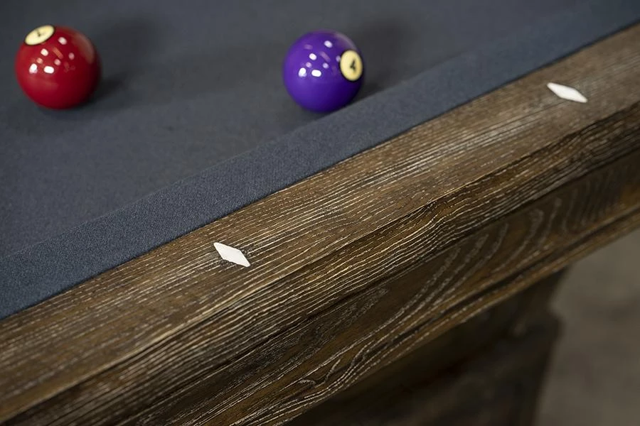 BILLIARDS Iron Smyth Don 8' Slate Pool Table In Brown Wash 9 BILLIARDS Iron Smyth Don 8' Slate Pool Table In Brown Wash