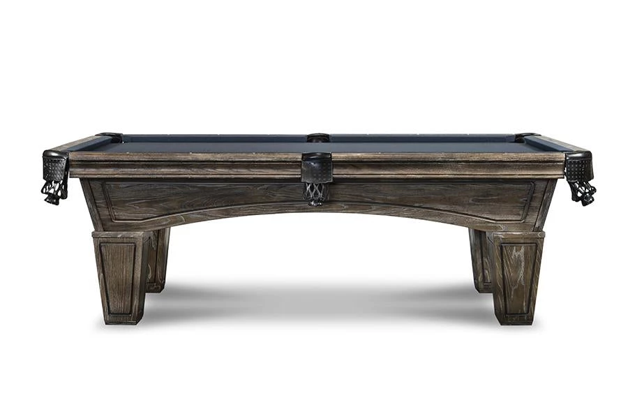 BILLIARDS Iron Smyth Don 8' Slate Pool Table In Brown Wash 10 BILLIARDS Iron Smyth Don 8' Slate Pool Table In Brown Wash