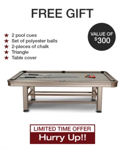 Free Bonuses Included - Imperial 8 Ft Outdoor Non-Slate Champagne Pool Table