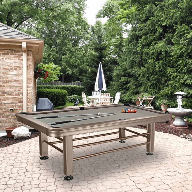 Free Bonuses Included - Imperial 8 Ft Outdoor Non-Slate Champagne Pool Table 6 Free Bonuses Included - Imperial 8 Ft Outdoor Non-Slate Champagne Pool Table