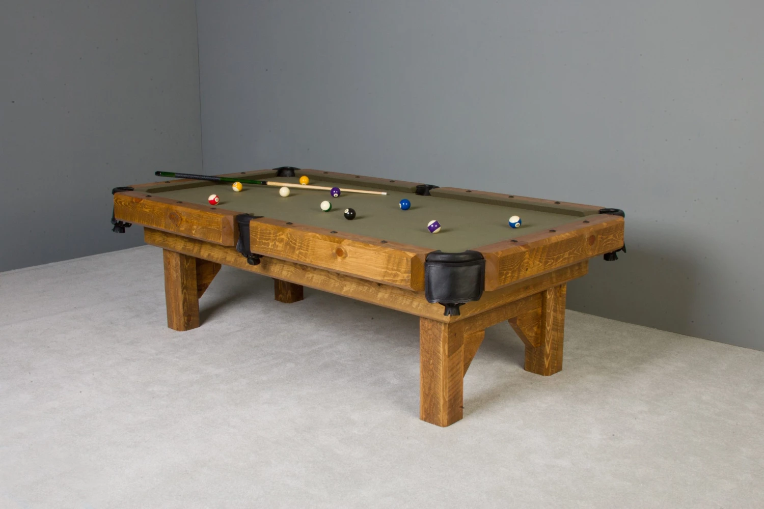 Viking Industries Viking Log 7' Barnwood Timber Lodge Pool Table BILLIARDS 5 Viking Industries Viking Log 7' Barnwood Timber Lodge Pool Table BILLIARDS