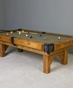 Viking Industries BILLIARDS Viking Log 8' Barnwood Timber Lodge Pool Table