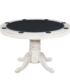 RAM Game Room 48" Game Poker Table - Antique White POKER TABLES