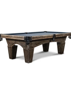 BILLIARDS Iron Smyth Don 8' Slate Pool Table In Brown Wash