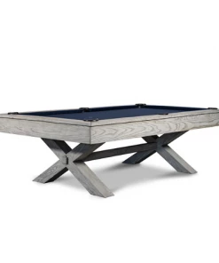 Iron Smyth Crossbones 8’ Slate Pool Table In Whitewash