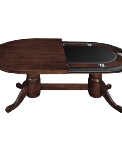POKER TABLES RAM Game Room 84" Texas Hold'em Game Poker Table With Dining Top - Cappuccino